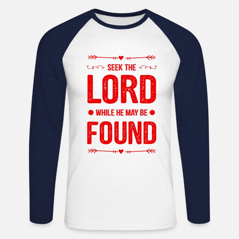 gott bibel spruch - Unisex Baseballshirt langarm - Weiß/Navy