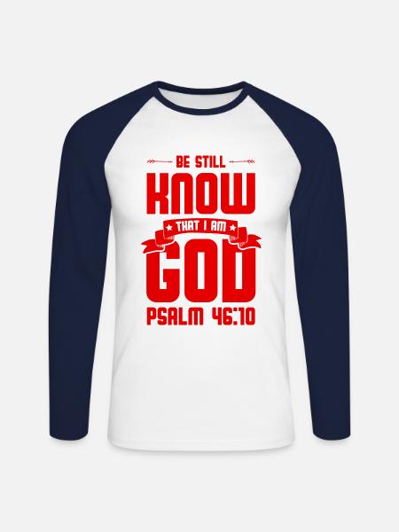 Bible de Dieu - T-shirt baseball manches longues Homme - blanc/marine