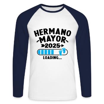Big Brother 2025 loading - Unisex Long Sleeve Baseball T-Shirt - white/navy - Front - Nik (191cm)
