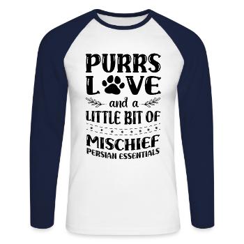 Persian Cat Cat Lover Cat Owner Persian Longhair C - Unisex Long Sleeve Baseball T-Shirt - white/navy - Front - Nik (191cm)