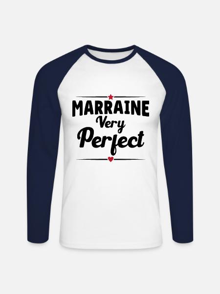 Marraine very perfect - T-shirt baseball manches longues Homme - blanc/marine