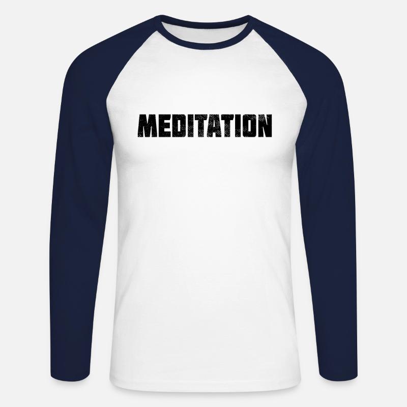 Meditation - Unisex Long Sleeve Baseball T-Shirt - white/navy