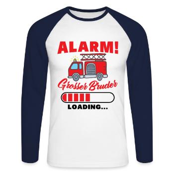 Ich Werde Großer Bruder Fuchs Brüder Geschenk - Unisex Baseballshirt langarm - Weiß/Navy - Vorne - Nik (191cm)