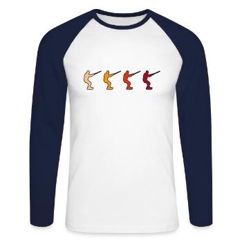 Kite Surfing Retro - Unisex Long Sleeve Baseball T-Shirt - white/navy - Front - Nik (191cm)