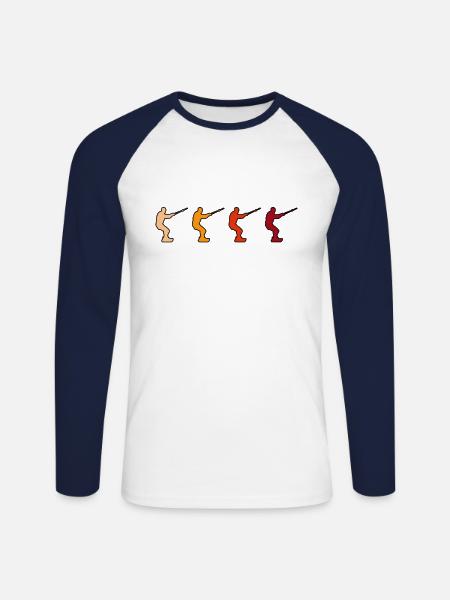 Kite Surfing Retro - Unisex Long Sleeve Baseball T-Shirt - white/navy