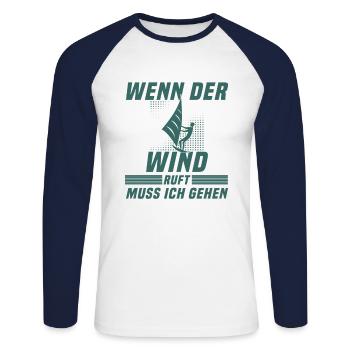 Kite surfen Spruch - Unisex Baseballshirt langarm - Weiß/Navy - Vorne - Nik (191cm)