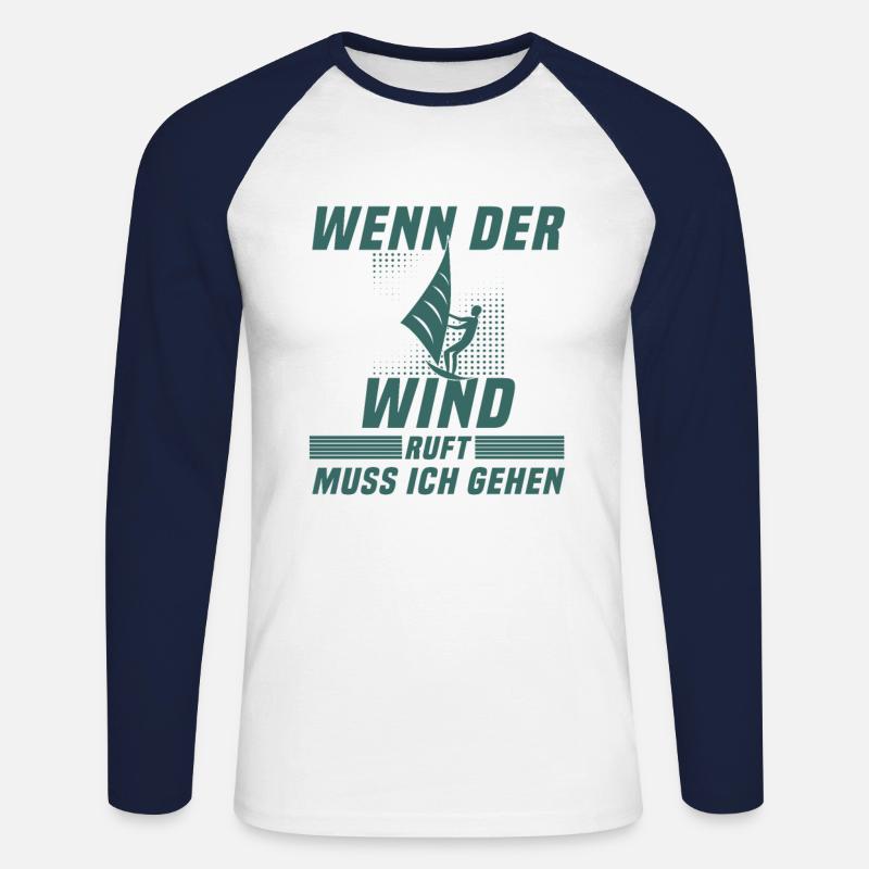 Kite surfen Spruch - Unisex Baseballshirt langarm - Weiß/Navy