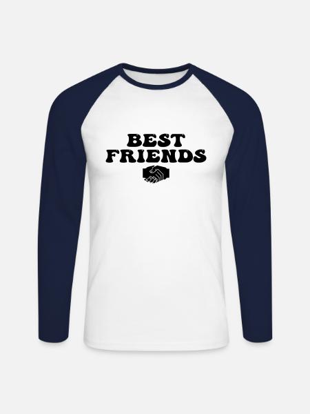 Best friends - Unisex Long Sleeve Baseball T-Shirt - white/navy