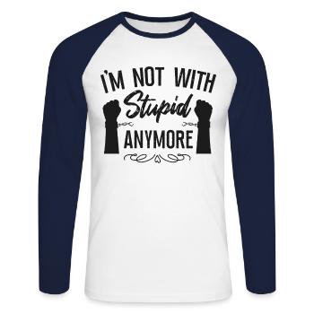 Happy Divorce Party I'm Not With - Unisex Long Sleeve Baseball T-Shirt - white/navy - Front - Nik (191cm)