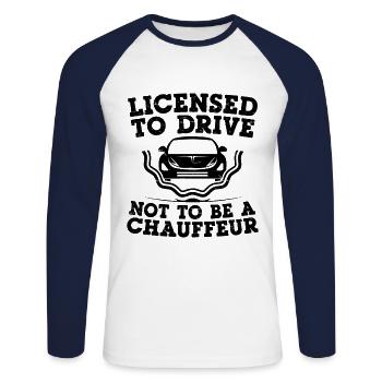 Driving License Passed New Driver Permit Driving S - Unisex Long Sleeve Baseball T-Shirt - white/navy - Front - Nik (191cm)
