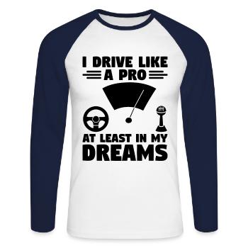 Permis de conduire passé Nouveau permis de conduire S - T-shirt baseball manches longues Homme - blanc/marine - Devant - Nik (191cm)