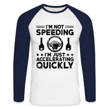 Führerschein bestanden Neue Fahrerlaubnis Fahren S - Unisex Baseballshirt langarm - Weiß/Navy - Vorne - Nik (191cm)