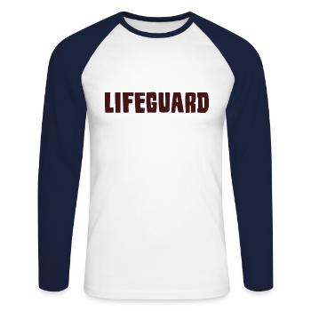 Lifeguard Rettungsschwimmer - Unisex Baseballshirt langarm - Weiß/Navy - Vorne - Nik (191cm)