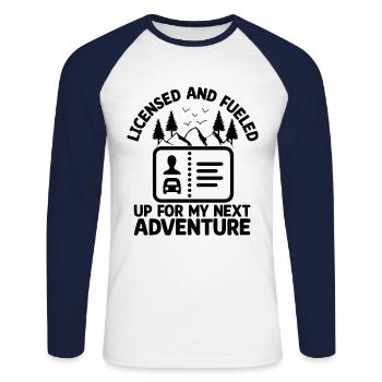 Driving License Passed New Driver Permit Driving S - Unisex Long Sleeve Baseball T-Shirt - white/navy - Front - Nik (191cm)