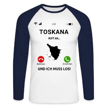 Toskana Italien Toscana Urlaub Venedig - Unisex Baseballshirt langarm - Weiß/Navy - Vorne - Nik (191cm)