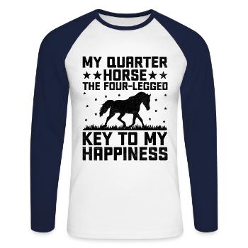 American Quarter Horse Reitpferd Liebhaber Hors - Unisex Baseballshirt langarm - Weiß/Navy - Vorne - Nik (191cm)