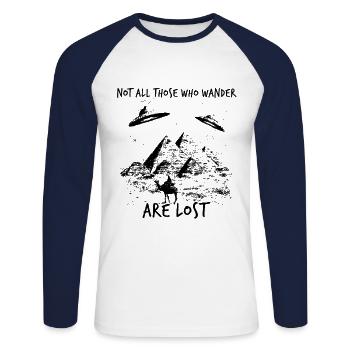 Mysterium Ufo Antike Astronauten Uap Ufo - Unisex Baseballshirt langarm - Weiß/Navy - Vorne - Nik (191cm)