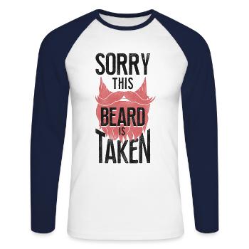 Beard Lover Bearded Man Sorry This - Unisex Long Sleeve Baseball T-Shirt - white/navy - Front - Nik (191cm)