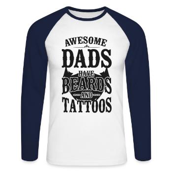 Beard Lover Bearded Man Dad - Unisex Baseballshirt langarm - Weiß/Navy - Vorne - Nik (191cm)