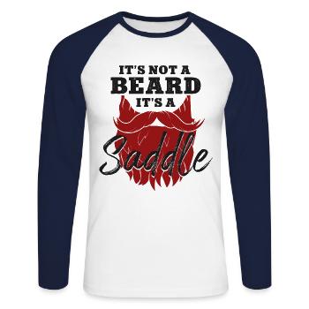 Beard Lover Bearded Man Ginger - Unisex Long Sleeve Baseball T-Shirt - white/navy - Front - Nik (191cm)