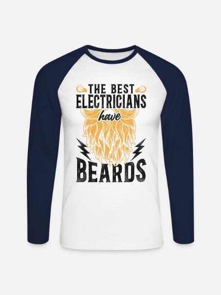 Beard Lover Bearded Man - Unisex Long Sleeve Baseball T-Shirt - white/navy
