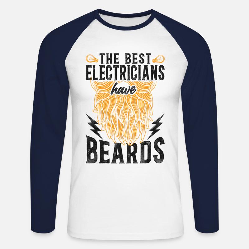 Beard Lover Bearded Man - Unisex Baseballshirt langarm - Weiß/Navy