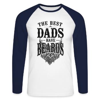 Beard Lover Bearded Man Dad The - Unisex Baseballshirt langarm - Weiß/Navy - Vorne - Nik (191cm)