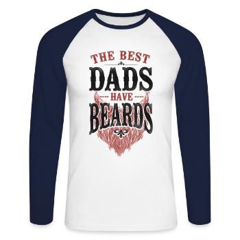 Beard Lover Bearded Man Dad Ginger - Unisex Baseballshirt langarm - Weiß/Navy - Vorne - Nik (191cm)