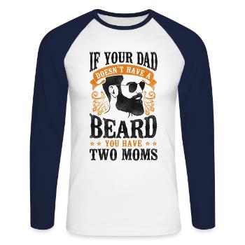 Beard Lover Bearded Man Dad If - Unisex Baseballshirt langarm - Weiß/Navy - Vorne - Nik (191cm)