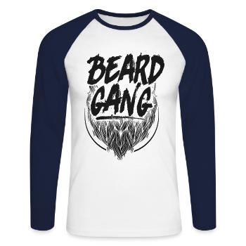 Beard Lover Bearded Man Beard Gang - Unisex Baseballshirt langarm - Weiß/Navy - Vorne - Nik (191cm)