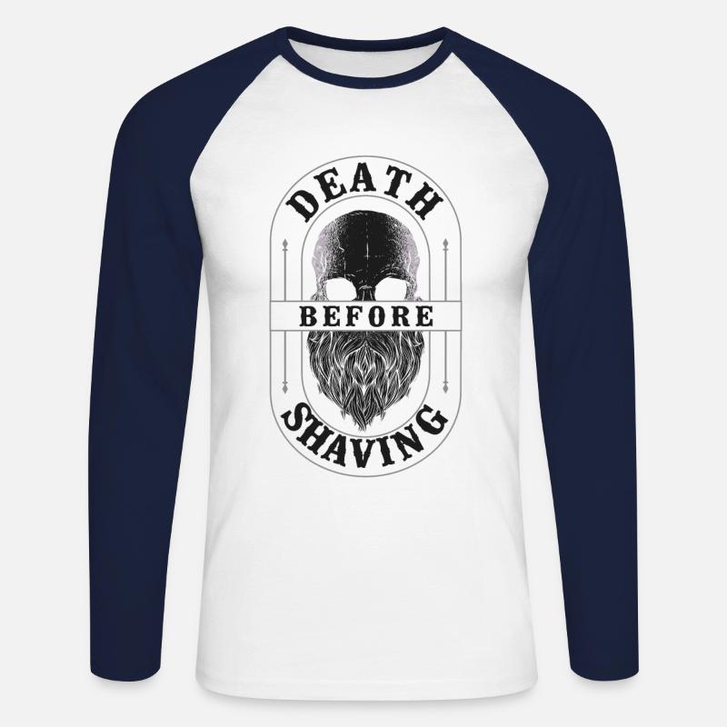 Beard Lover Bearded Man Death - Unisex Baseballshirt langarm - Weiß/Navy