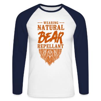 Beard Lover Bearded Man Ginger - Unisex Long Sleeve Baseball T-Shirt - white/navy - Front - Nik (191cm)