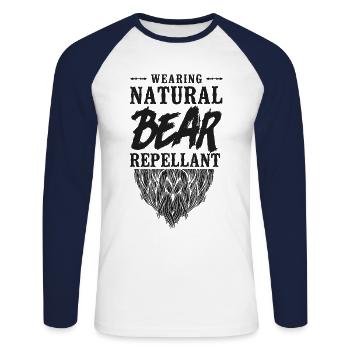 Beard Lover Bearded Man Wearing My - Unisex Long Sleeve Baseball T-Shirt - white/navy - Front - Nik (191cm)