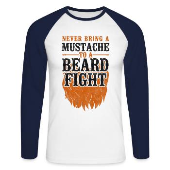 Beard Lover Bearded Man Ginger - Unisex Long Sleeve Baseball T-Shirt - white/navy - Front - Nik (191cm)