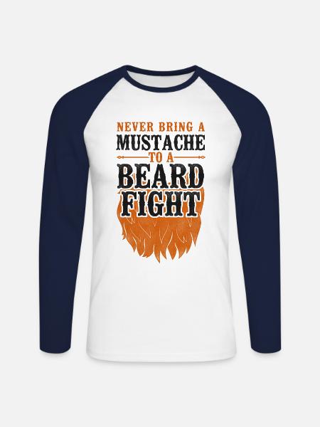 Beard Lover Bearded Man Ginger - Unisex Long Sleeve Baseball T-Shirt - white/navy