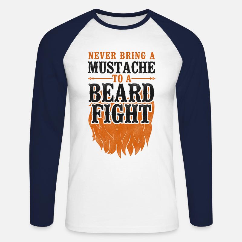 Beard Lover Bearded Man Ginger - Unisex Baseballshirt langarm - Weiß/Navy