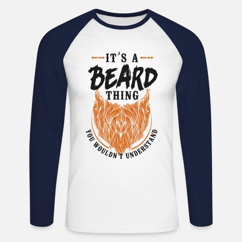 Beard Lover Bearded Man Ginger - Unisex Baseballshirt langarm - Weiß/Navy