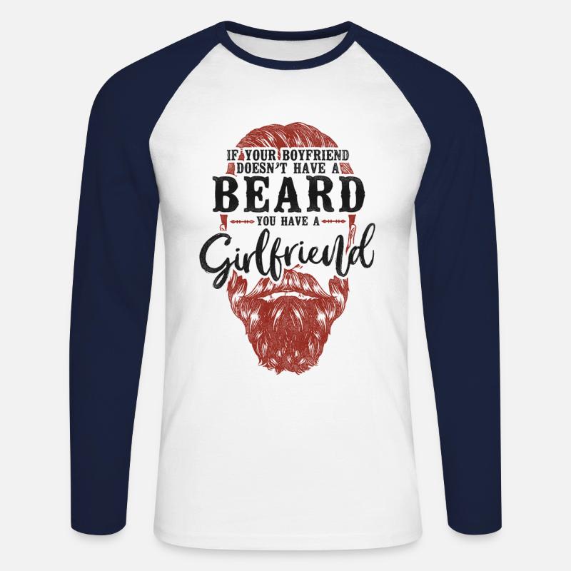 Beard Lover Bearded Man Ginger - Unisex Baseballshirt langarm - Weiß/Navy