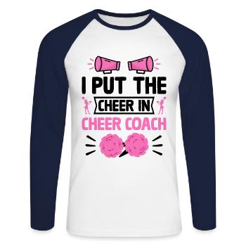 Cheerleading Coach Cheer Coach Cheerleader Cheer T - Unisex Baseballshirt langarm - Weiß/Navy - Vorne - Nik (191cm)