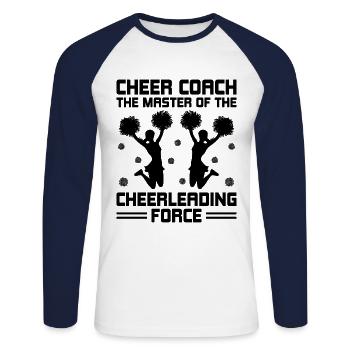 Cheerleading Coach Cheer Coach Cheerleader Cheer T - Unisex Baseballshirt langarm - Weiß/Navy - Vorne - Nik (191cm)