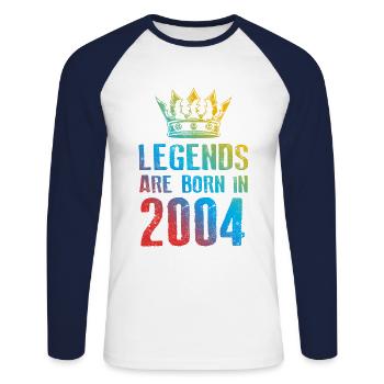 2004 Légendes nées en - T-shirt baseball manches longues Homme - blanc/marine - Devant - Nik (191cm)