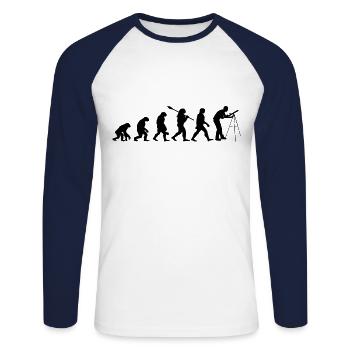 Astronomie Evolution Weltraumsterne Universum Mond - Unisex Baseballshirt langarm - Weiß/Navy - Vorne - Nik (191cm)