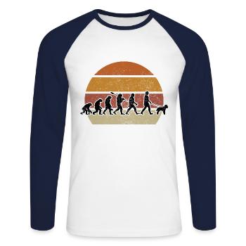 Lagotto Romagnolo Evolution Truffle Dog Gift - Unisex Long Sleeve Baseball T-Shirt - white/navy - Front - Nik (191cm)