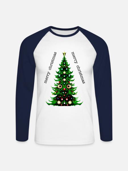 merry christmas - Unisex Long Sleeve Baseball T-Shirt - white/navy