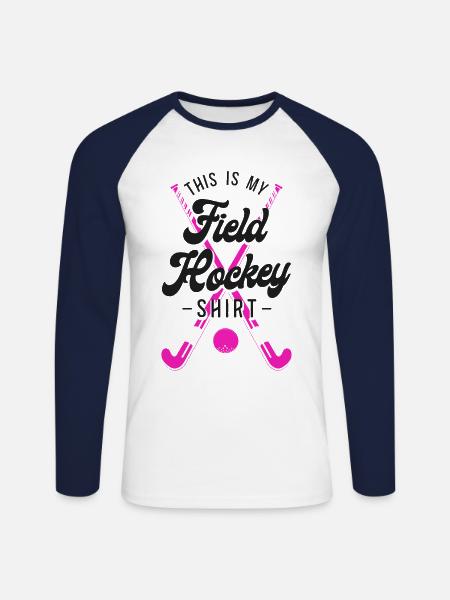Field Hockey This Is My Field - Unisex Long Sleeve Baseball T-Shirt - white/navy