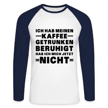 Nicht Beruhigt - Unisex Baseballshirt langarm - Weiß/Navy - Vorne - Nik (191cm)