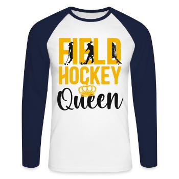 Hockey sur gazon Queen Hockey sur gazon - T-shirt baseball manches longues Homme - blanc/marine - Devant - Nik (191cm)