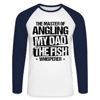 Pêche Papa Papa Pêcheur Childern Drôle Poisson Alors - T-shirt baseball manches longues Homme - blanc/marine - Devant - Nik (191cm)