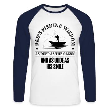 Pêche Papa Papa Pêcheur Childern Drôle Poisson Alors - T-shirt baseball manches longues Homme - blanc/marine - Devant - Nik (191cm)
