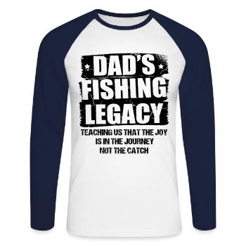 Pêche Papa Papa Pêcheur Childern Drôle Poisson Alors - T-shirt baseball manches longues Homme - blanc/marine - Devant - Nik (191cm)